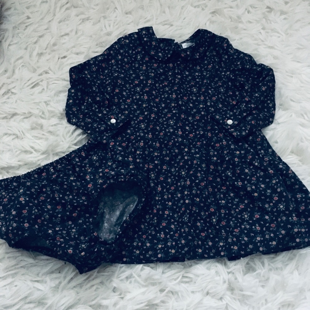 Ralph Lauren baby girl navy floral dress  bloomers